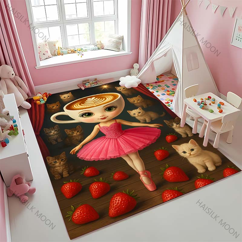 Exaggerated and Funny Creatures Italian Brainrot Theme Carpet Living Room Bedroom Bedside Bathroom Floor Mat Home Decor Rug Gift