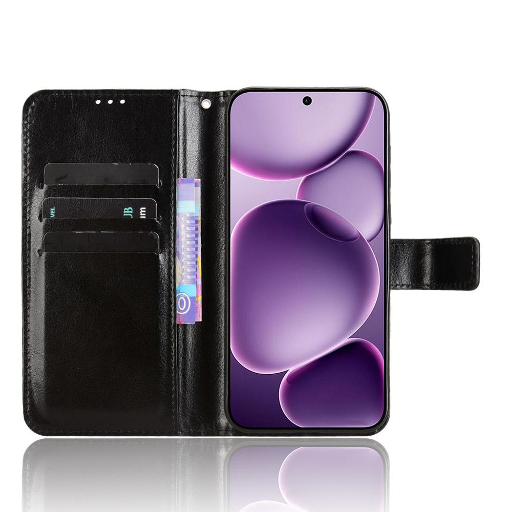 For Oppo Find X8s+ 5G PU Leather Case with Strap Crazy Horse Texture Phone Wallet Cover