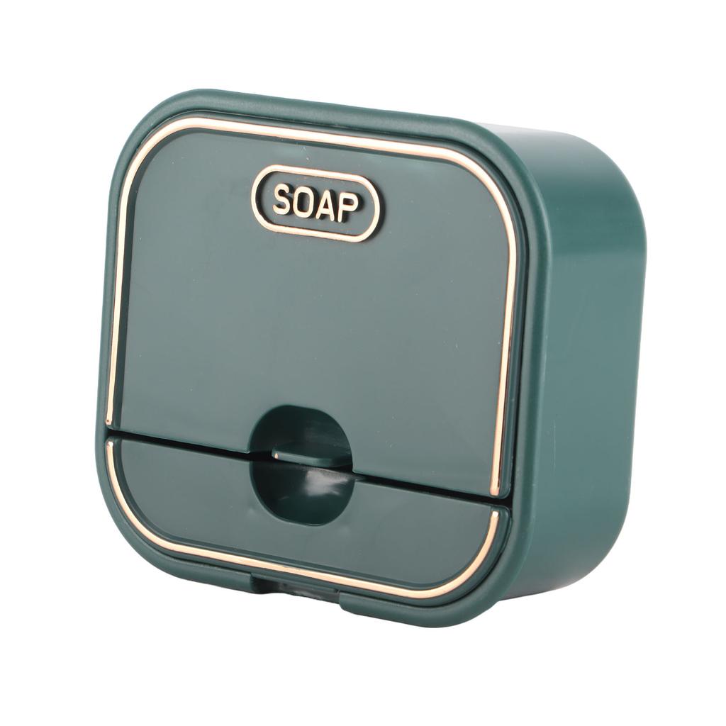 Home Soap Box Non Perforated Wall Mounted Draining Soap Box Flip Cover Bathroom Soap Box