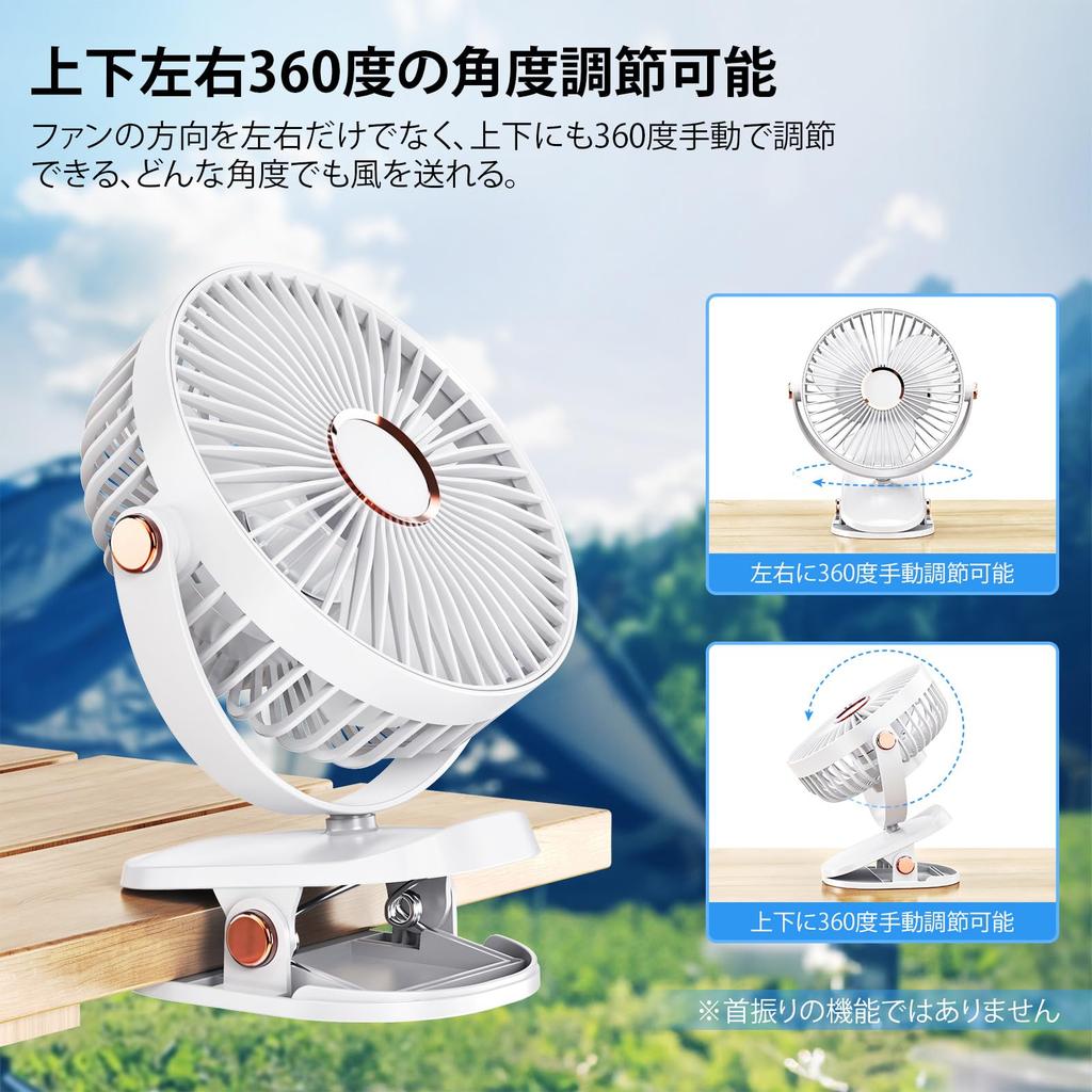 iNeibo Desktop Mini USB 4000mAh High 20dB Super Strong 20 Hours of Continuous 4 Airflow Rhythmic LED Desk Clip Mini for Living Heatstroke Prevention