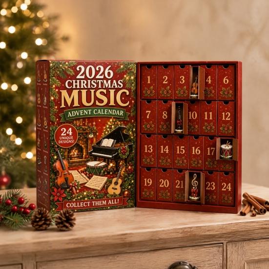 Christmas Advent Calendar Music 2026, 24 Mini Musical Instrument Interactive Countdown Toy Ornaments Calendar, Musician Holiday Gift for Lovers