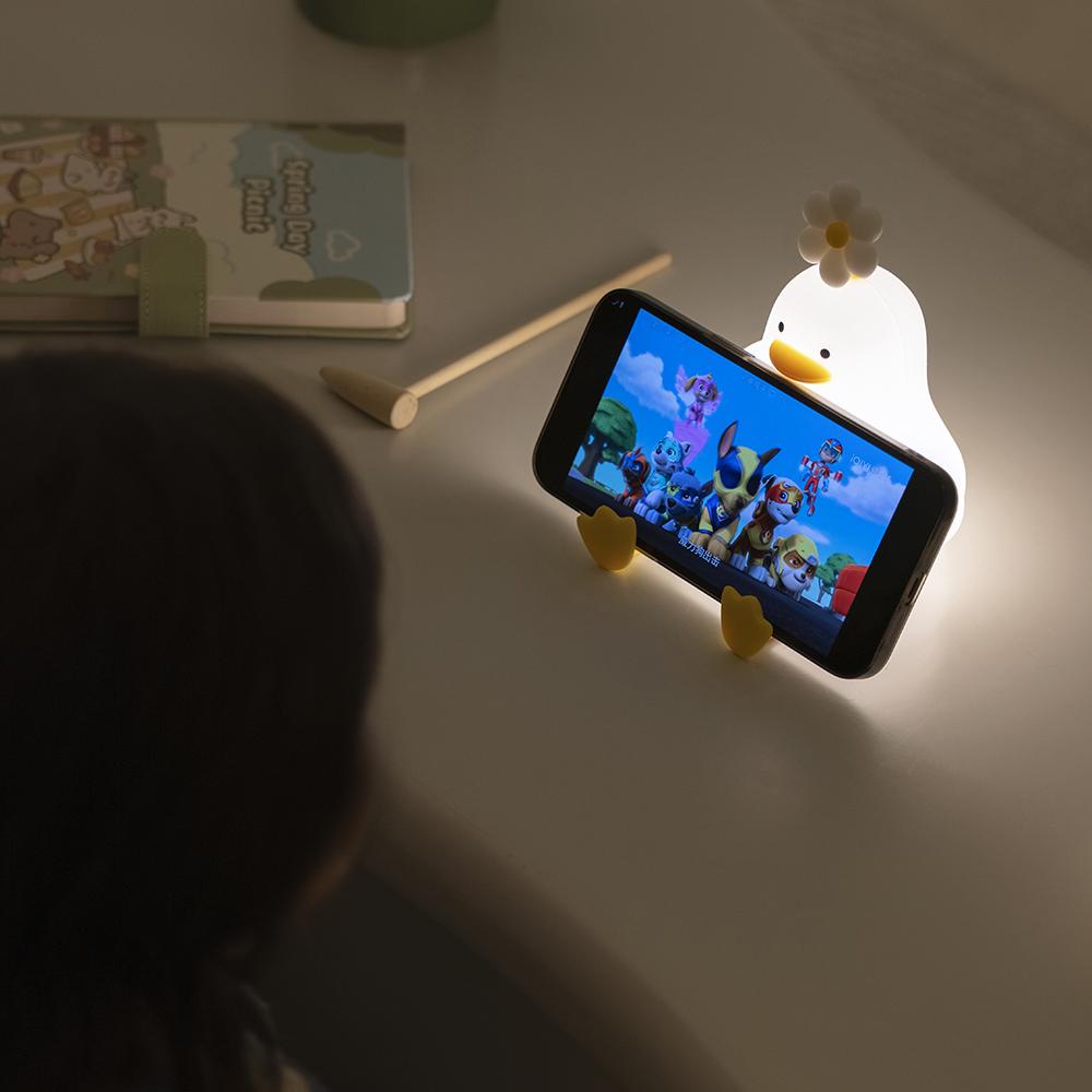 1Pc Cute Duck Led Night Light USB Rechargeable Nightlights Silicone Lamp Touch Switch Children Kid Bedroom Decoration Birthday Gift