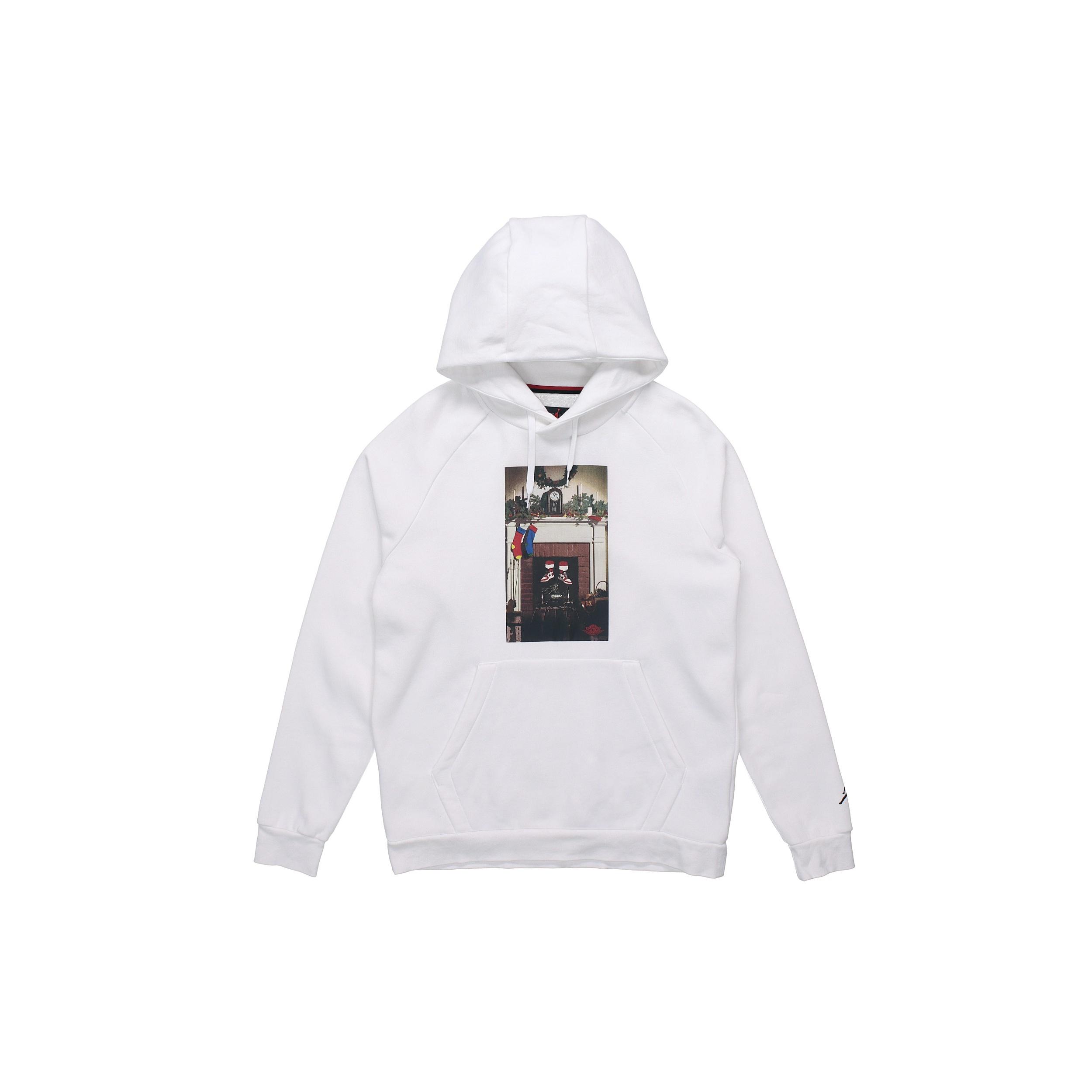 Air Jordan Jumpman Chimney Printing Fleece Stay Warm Pullover White Men s CT4886-100 S