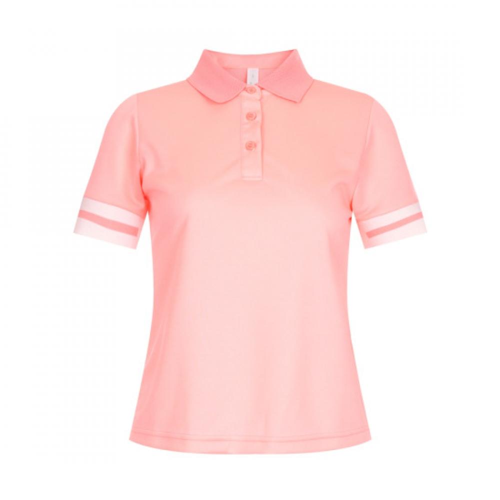 Shop Women Collar Neck Four Way STreTch ShorT Sleeve Golf T shirT Pink Lb Wsh