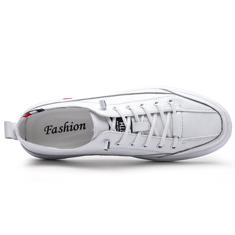 Men's Genuine Leather Shoes New Fashion Soft Casual Sneakers Men Comfortable Versatile Non-slip White Men's Shoes Fashion Flats
