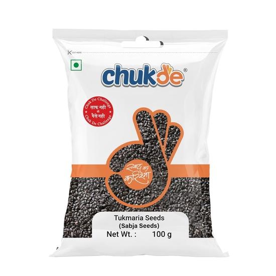 

Chukde - Raw Chia (Sabja Seeds) - Tukmaria, Basil & Tulsi Seeds - Ideal for Detox, Weight Loss - Multipurpose Uses for Drinks - 100 Gram (Pack of 2)