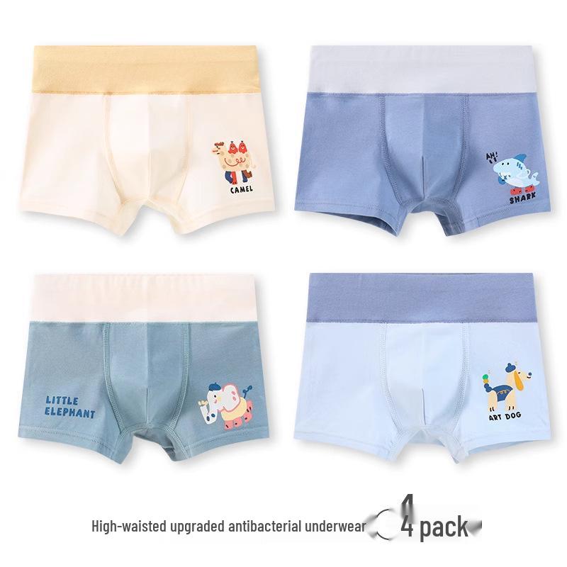 

Хлопковое нижнее белье для мальчиков с высокой посадкой, класс А - Антибактериальные боксеры-слипы для осени и зимы, размеры от S до L Size 160: Height 145-155 cm, Weight 66-78 kg