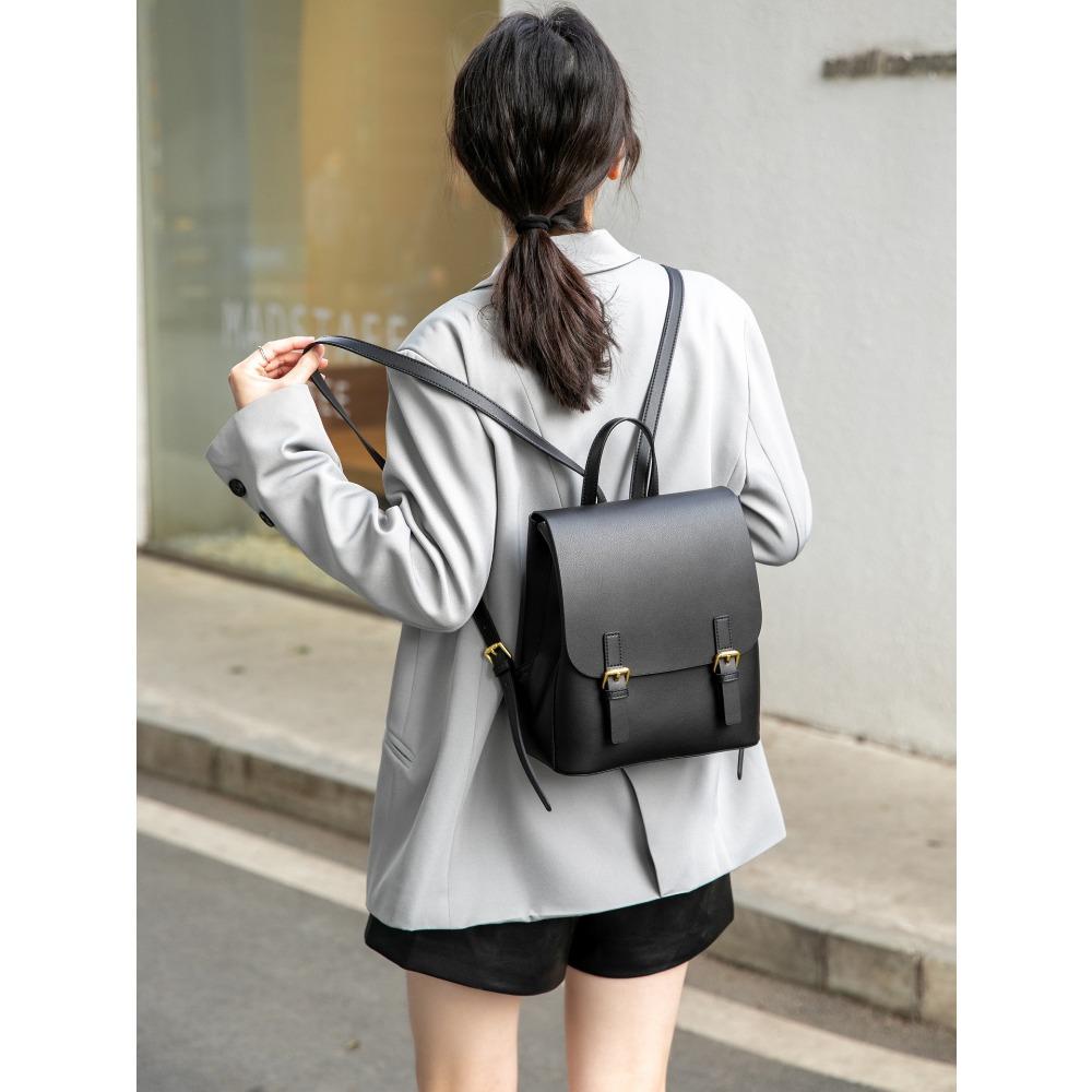 Zaino Donna Nuova Moda Borsa in Pelle di Alta Gamma di Nicchia Versatile Grande Capacità Zaino da Viaggio in Pelle di Mucca