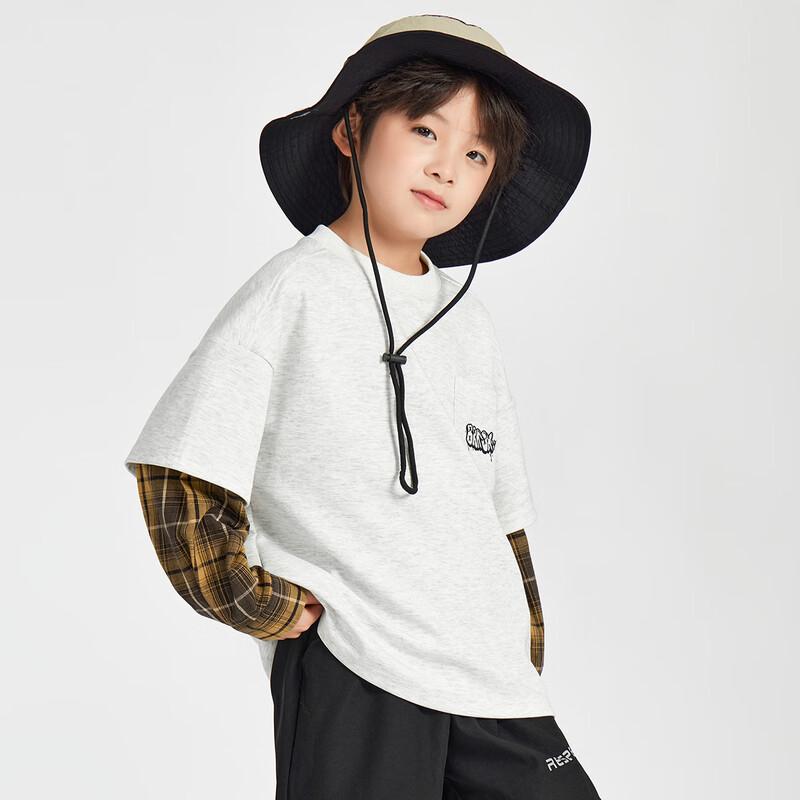Duoduojia Boys  Fake Two-Piece Shirt Sleeve Casual Sweatshirt 120