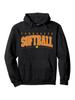 Tennessee Softball Hoodie - Black Casual Pullover with Orange & White "TENNESSEE" Print