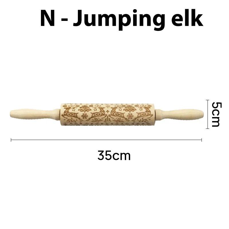 3D Pattern Flower Snowflake Rattan Wooden DIY Baking Tools Laser Engraved Christmas Embossed Rolling Pins Cookie Mold 2025