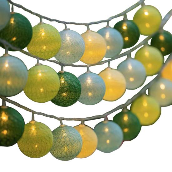 Cotton Ball String Light Waterproof Battery Powered 10/20/40 LEDs Christmas Wedding Halloween Holiday Party Decorative Fairy Lamp