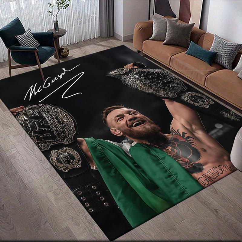 Conor Printed Carpet, Home Sofa Decoration for Living Room & Bedroom, Non‑Slip Play Flannel Floor Mat for Game Room