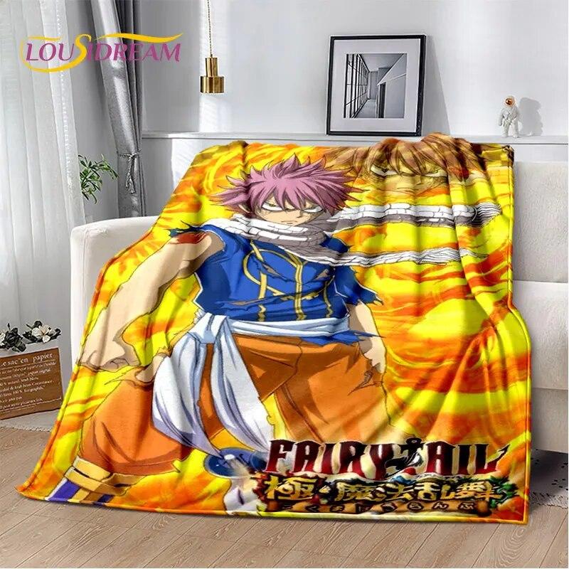 Fairy Tail Japan Anime Cartoon Soft Plush Blanket,Flannel Blanket Throw Blanket for Living Room Bedroom Bed Sofa Picnic Cove Kid