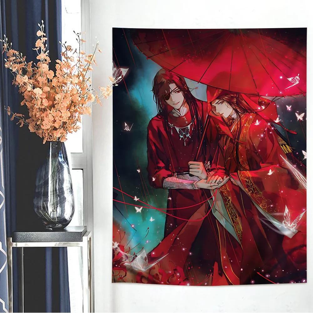 

Heaven Officials Blessing Cartoon Tapestry Art Science Fiction Room Home Decor Wall Hanging Home Decor 74x94cm(29x37in)