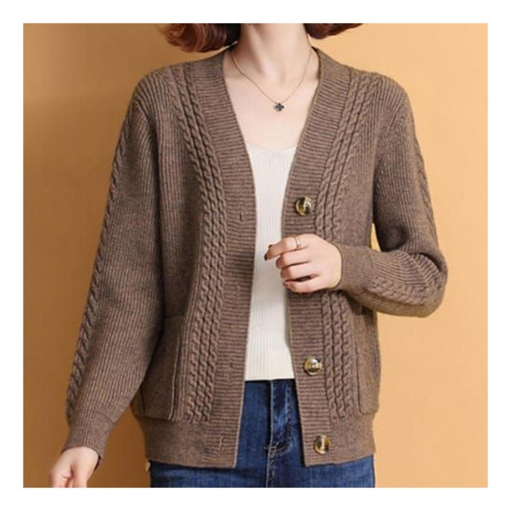 Navava Simple Daily Cable Knit Cardigan Nk1957