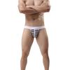 Striped Sexy Open Butt Underwear Jock Straps Briefs Thong Mid Rise Underpants