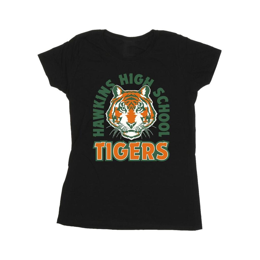 Netflix Womens/Ladies Stranger Things Hawkins Arch Tiger Cotton T-Shirt