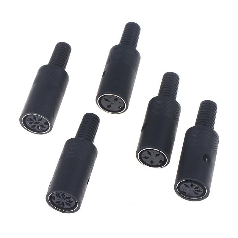 2Pcs 3P 4P 5P 6P 7P 8P Din Male/Female Plug Soecket Jack With Plastic Handle Keyboard Cable Connector Adaper Ps2 Diy Accessories