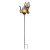 Solar Animal Shape Garden Light with Blinking LED Eyes Metal Animal Statues Ornaments Waterproof for Path Lighting Yard Decor
