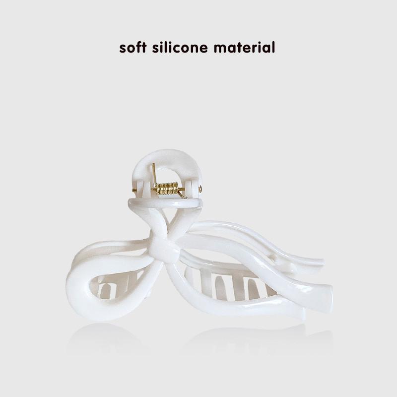 Solid Color Elastic Soft Silicone Hair Clip Fashionable and Elegant Shark Clip Hair Accessories