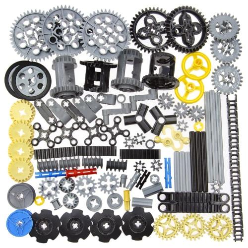 

ASTEM 100 деталей + Technic Gears and Axles Lego Technic Set, Gear Rack (Шестерня-Штифт-Ось Дифференциал Новый) Набор деталей для сборки машинки (Ран