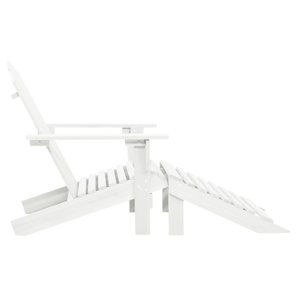 vidaXL Garden Chair with Footrest Wood White