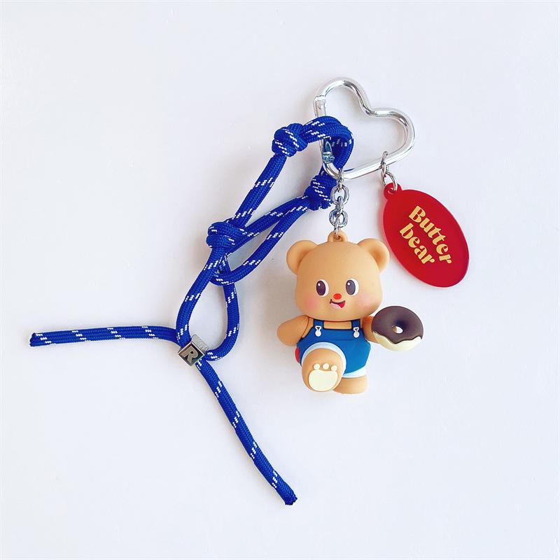 Little Bear Naughty Cool Pants Cartoon Keychain: Cute Couple & Bestie Bag Charm