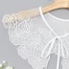 Accessori per Gonne Decorative Floreali Giapponesi con Foro Finto Collare a Sciarpa