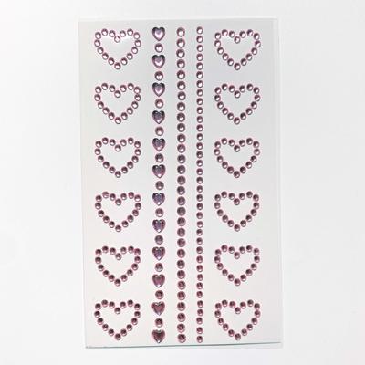 Face Sticker, Jewelry Makeup, Cubic Jewelry Sticker, Tattoo, Face Painting, Festival Stage Makeup, Fashion Sticker, 1 Piece, 38. Idol Heart Multipink