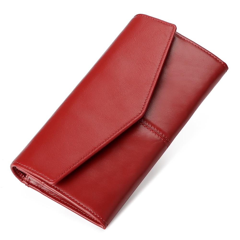 Genuine Leather Fashion Long Wallet For Women Ladies Wallet For Cards With Phone Case Female Purse Handy Clutch Luxury Designer