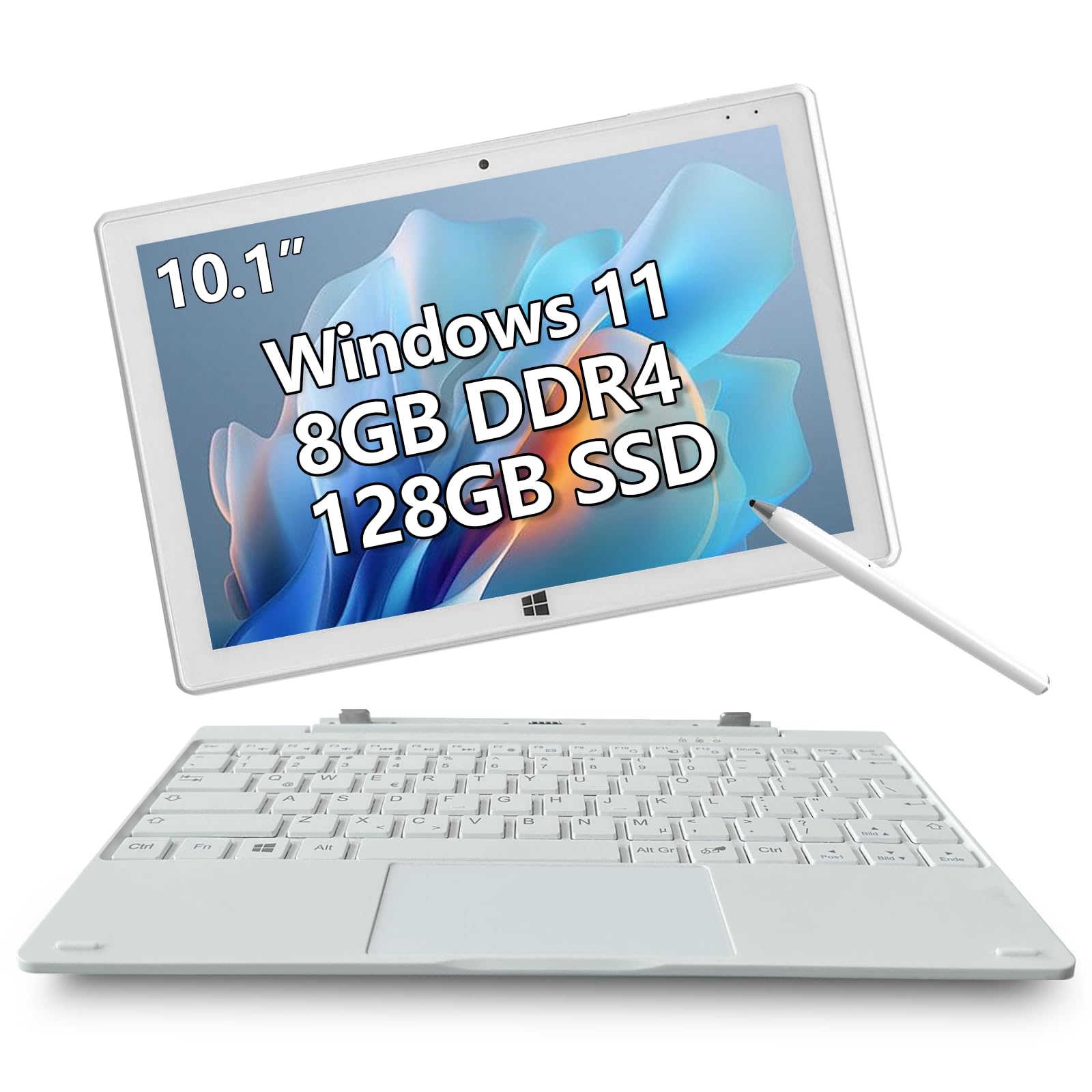 

2in1 Windows Tablet Poncon 8GB SSD inch FHD IPS Intel N5030 CPU Windows 11Pro for GHz Micro Keyboard DDR4+128GB 10.1 19201200 3.1GHz, learning, 2.4/5