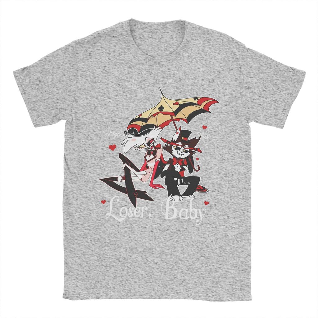 Hazbins Hotels Angel Dust X Husk Loser T Shirt Men's  Cotton Vintage T-Shirt Crew Neck  Tees Short Sleeve Clothes 4XL 5XL
