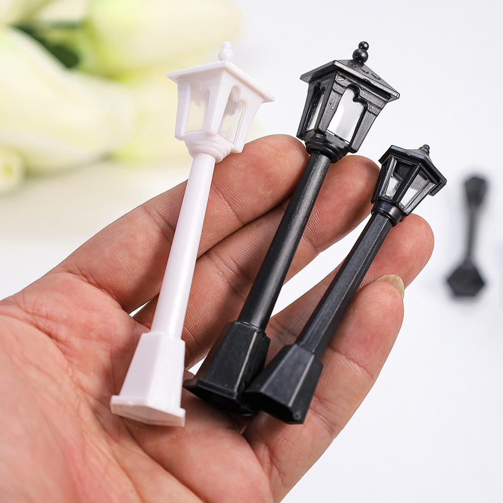 6Pcs Miniature Street Lights Plastic Model Railway Train Lamp For Doll House Micro Landscape Diy Fairy Garden Christmas Decor