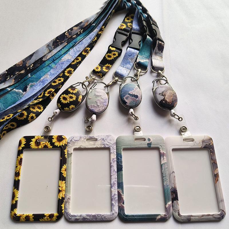 Creative Cartoon Card Holder with Student Lanyard for ID, Employee Badge, and Bus Card