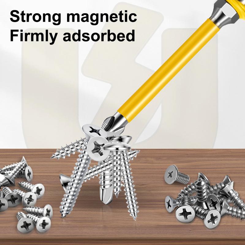 2Pcs 65/70/90/150Mm Anti-Slip Magnetic Phillips Bit With Spring Magnetic Screwdriver Bits Ph2 Driver Screw 1/4'' Hex Shank Drill