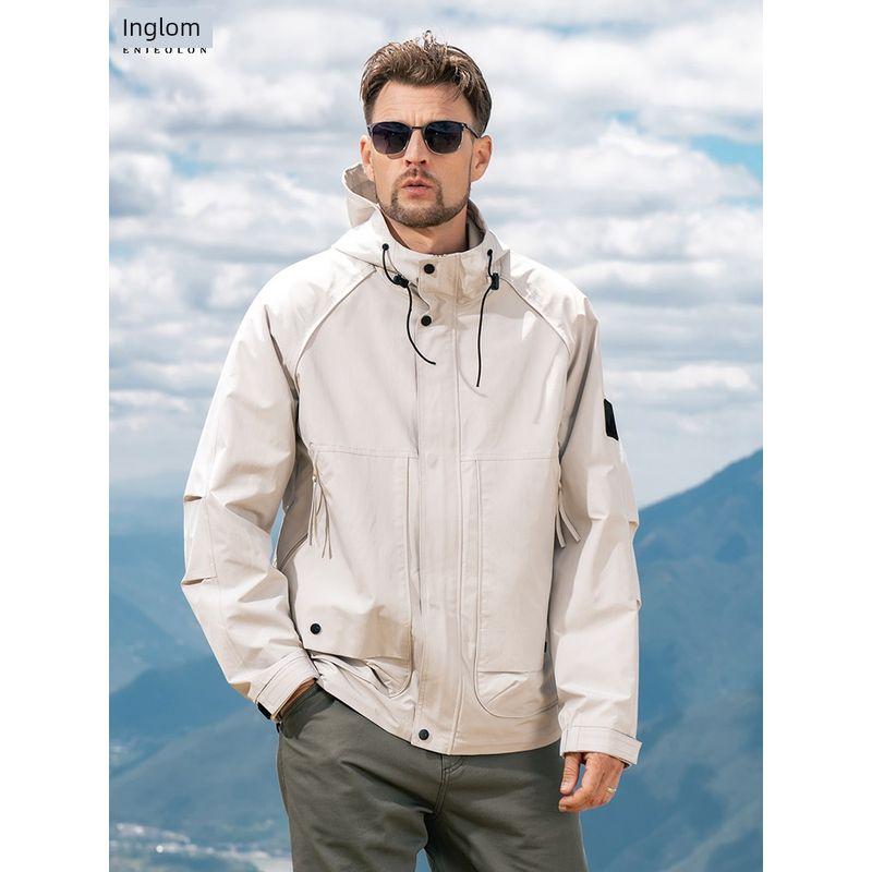 Yingjuelun Urban Outdoor Functional Style Hooded Jacket Autumn and Winter Men's Windproof Jacket Zipper Work Jacket