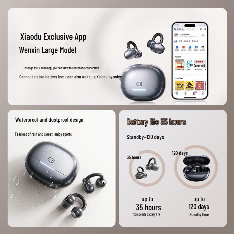 Xiaodu G108 Open-Ear Clip Bluetooth Earbuds