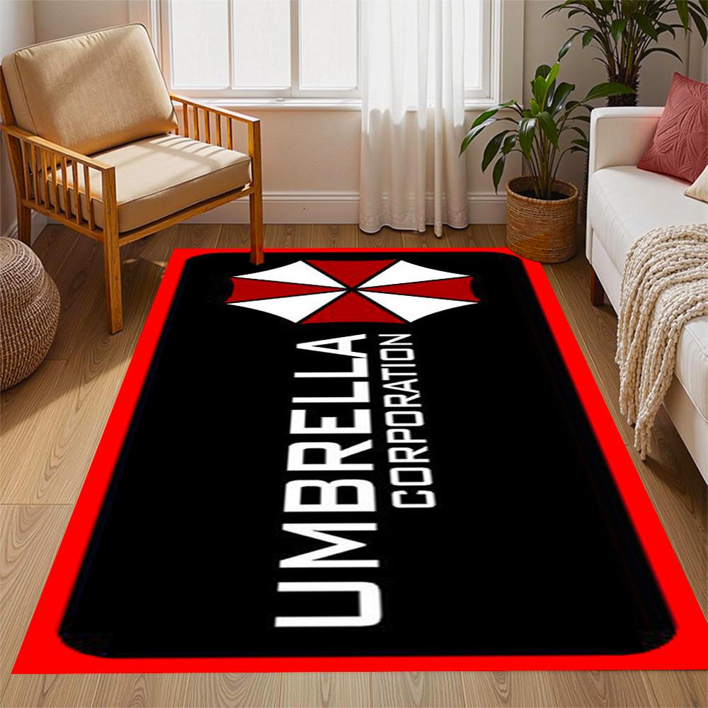 Tappeti Antiscivolo a Tema Logo Umbrella Corporation - Decorazioni per la Casa in Poliestere, Adatti per Camere da Letto, Soggiorni, Ingressi, Studi e Decorazioni