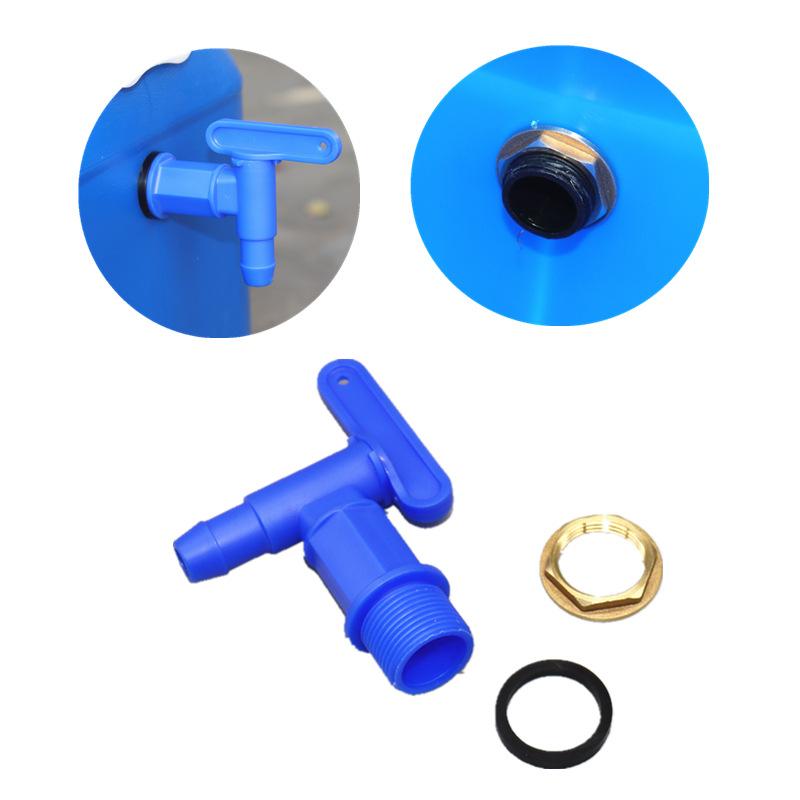 IBC Tote S60*6 Small Nozzle Connector Rain Barrel Connector Faucet Spout Garden Accessory Blue