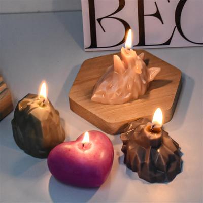 3D Lion Wolf Head Chimpanzee Love Candle Silicone Mold DIY Cut Surface Candle Aromatherapy Gypsum Home Ornament Silicone Mold
