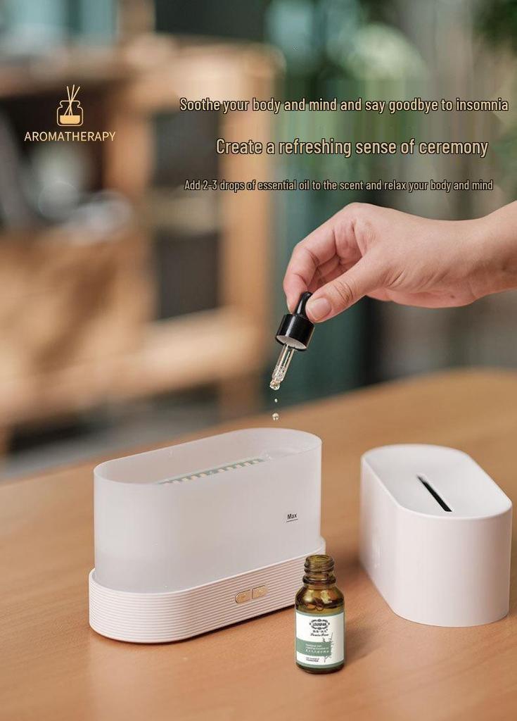 3D Simulation Colorful Flame Aroma Diffuser & Desktop Air Humidifier.