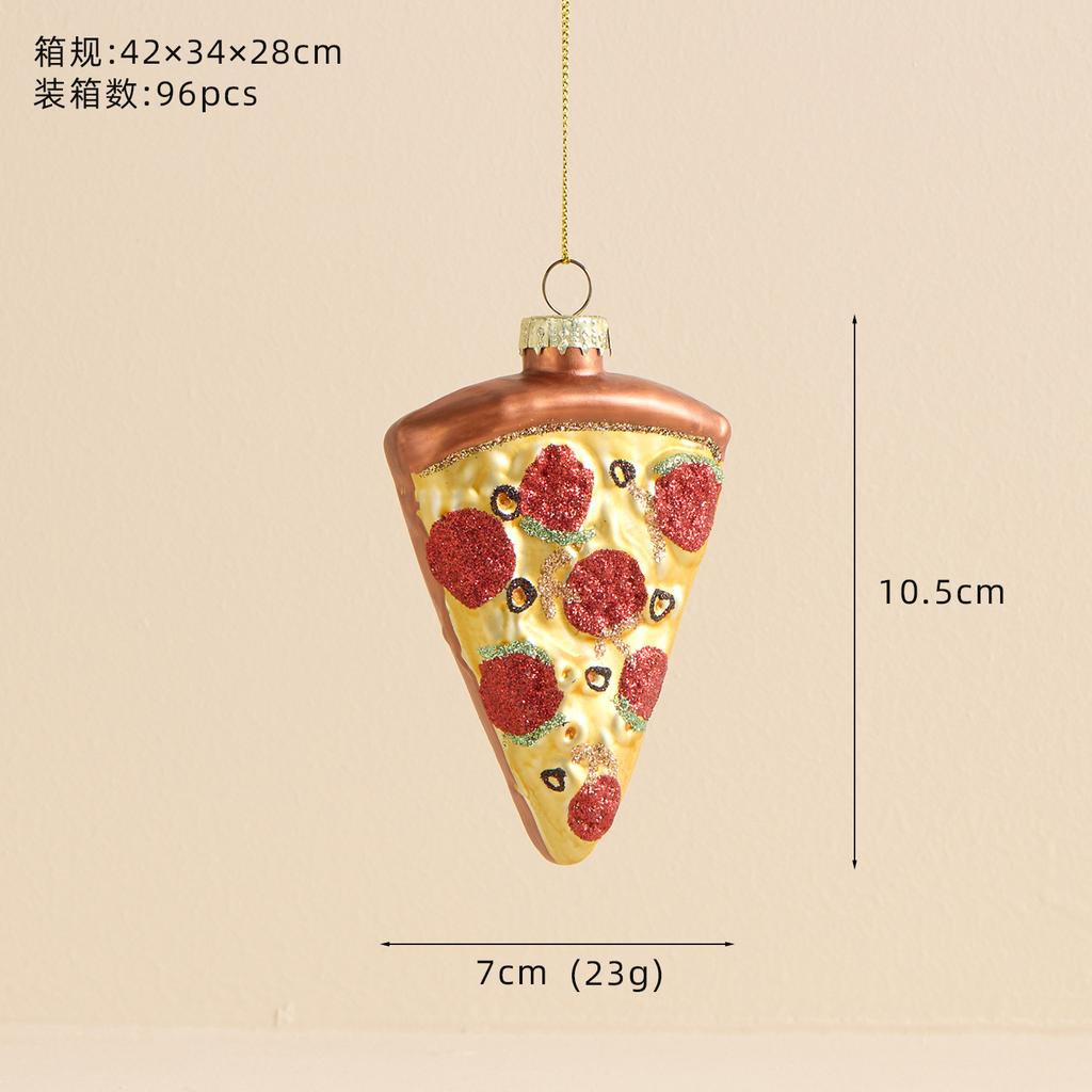 Uniquely Shaped Glass Christmas Ball - Macaron Cake Painted Ornament for Tree Decoration Colorful Holiday Decor