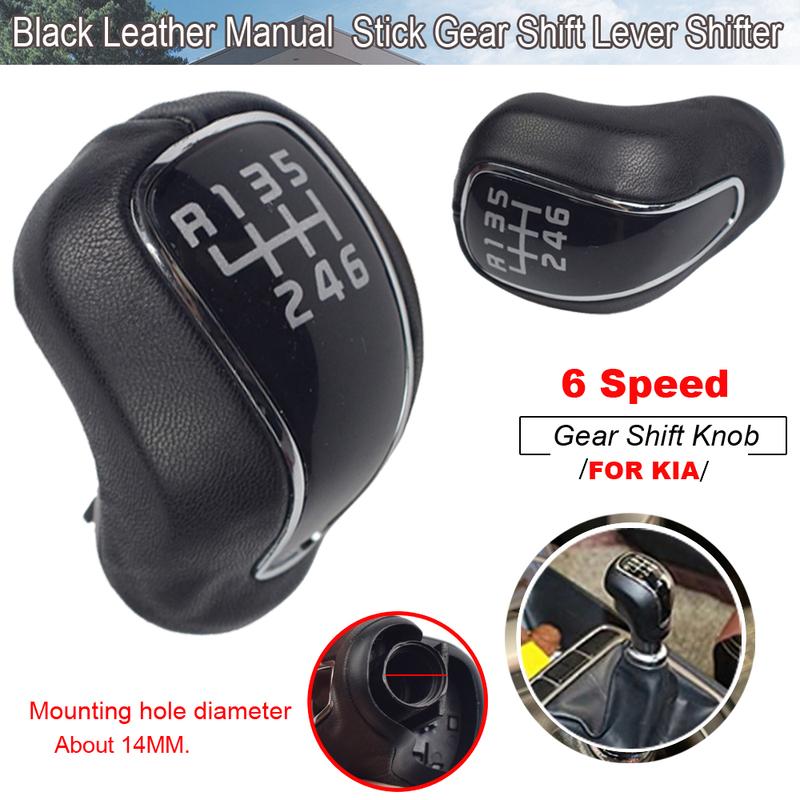 6 Speed Leather Car MT Gear Shift Knob Lever Stick Shifter Knob For Hyundai Creta IX25 For Kia Forte Cerato K3 Ceed 2012-2016