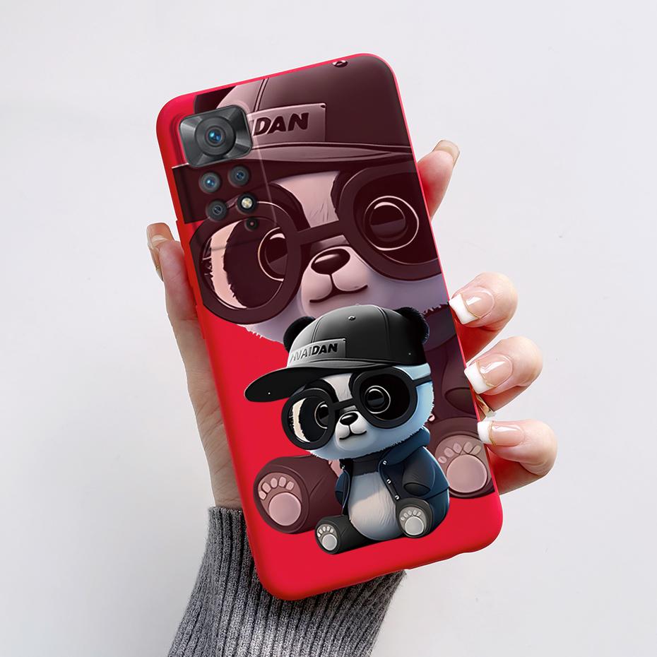 For Redmi Note 11S Note 11 Pro 5G 4G Case Cute Rabbit Panda Protector Fundas Cover For Redmi Note 11 note11E Silicone Phone Case
