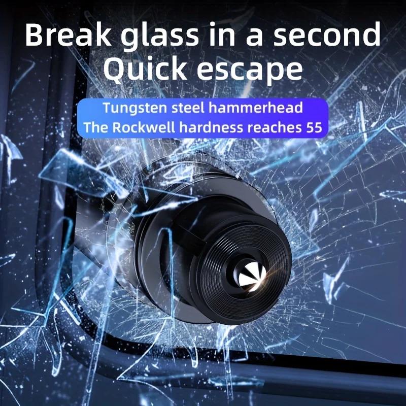 Sicherheitshammer Auto Fluchtwerkzeug 2 in 1 Fensterbrecher Gurtschneider Kompakter Notfallhammer Fluchtwerkzeug für Auto Zubehör