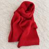 Solid Color Pure Wool Scarf Skin-Friendly Neck Warmer Wrap Wool Knitted Scarf  Autumn Winter