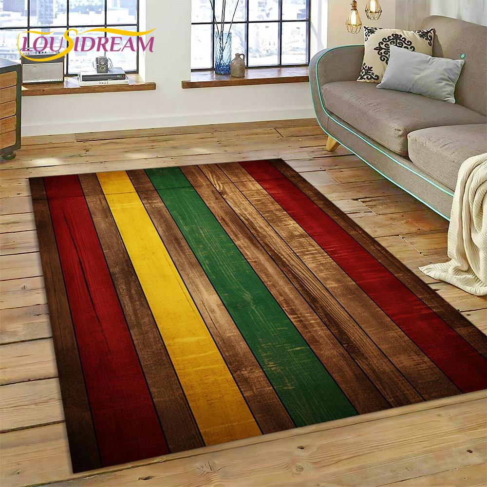 Alfombra Personalizada de Madera con Grano de Color 3D para Decoración de Sala de Estar y Dormitorio, Felpudo Antideslizante para Sofá Felpudo