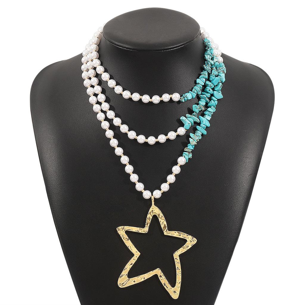 Large Starfish Cord Necklace Chunky Statement Star Fish Pendant Necklace Summer Beach Jewelry Holiday Gift