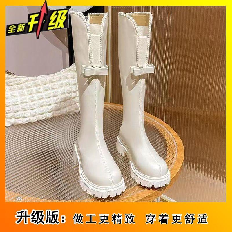 

Fashion Versatile Boots Children s Pearl Bow But Knee Women s High Boots New in Autumn and Winter 2025 40